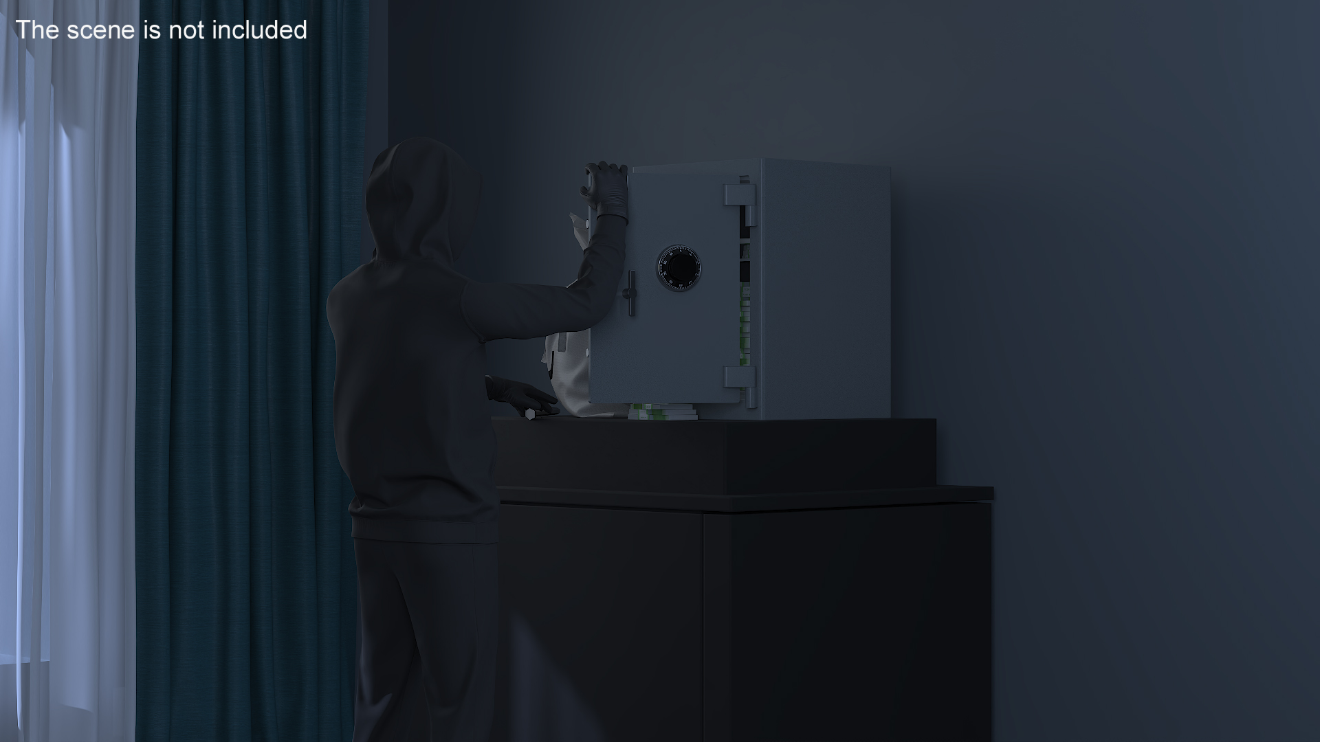 3D Thief Robbing Safe model