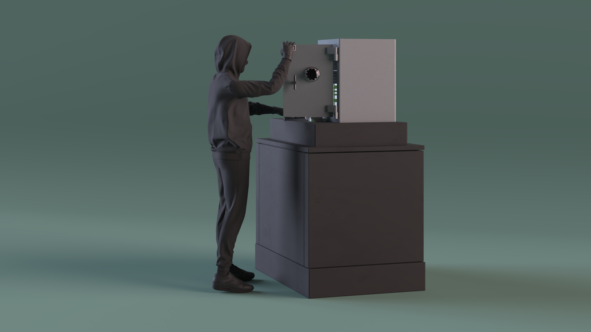 3D Thief Robbing Safe model