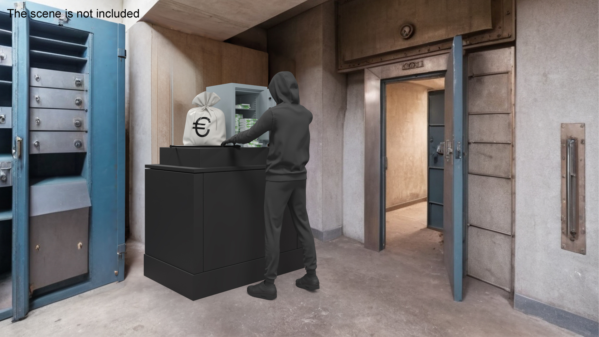 3D Thief Robbing Safe model
