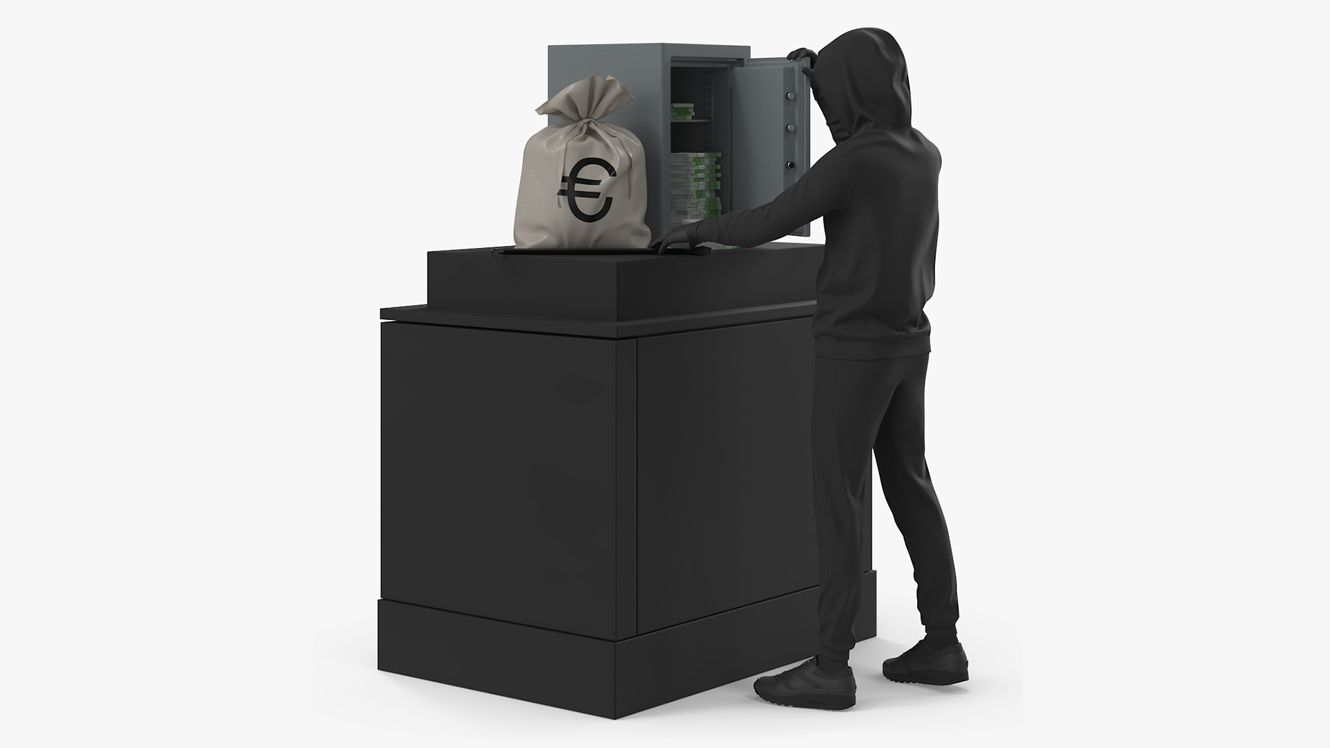3D Thief Robbing Safe model