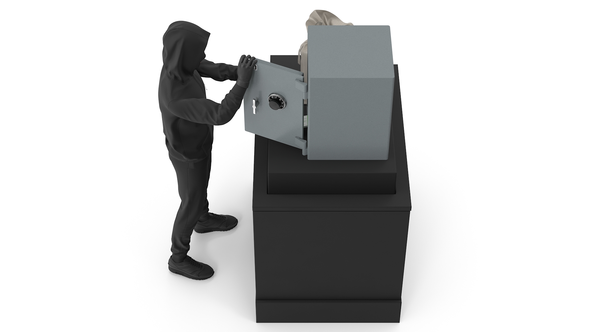 3D Thief Robbing Safe model