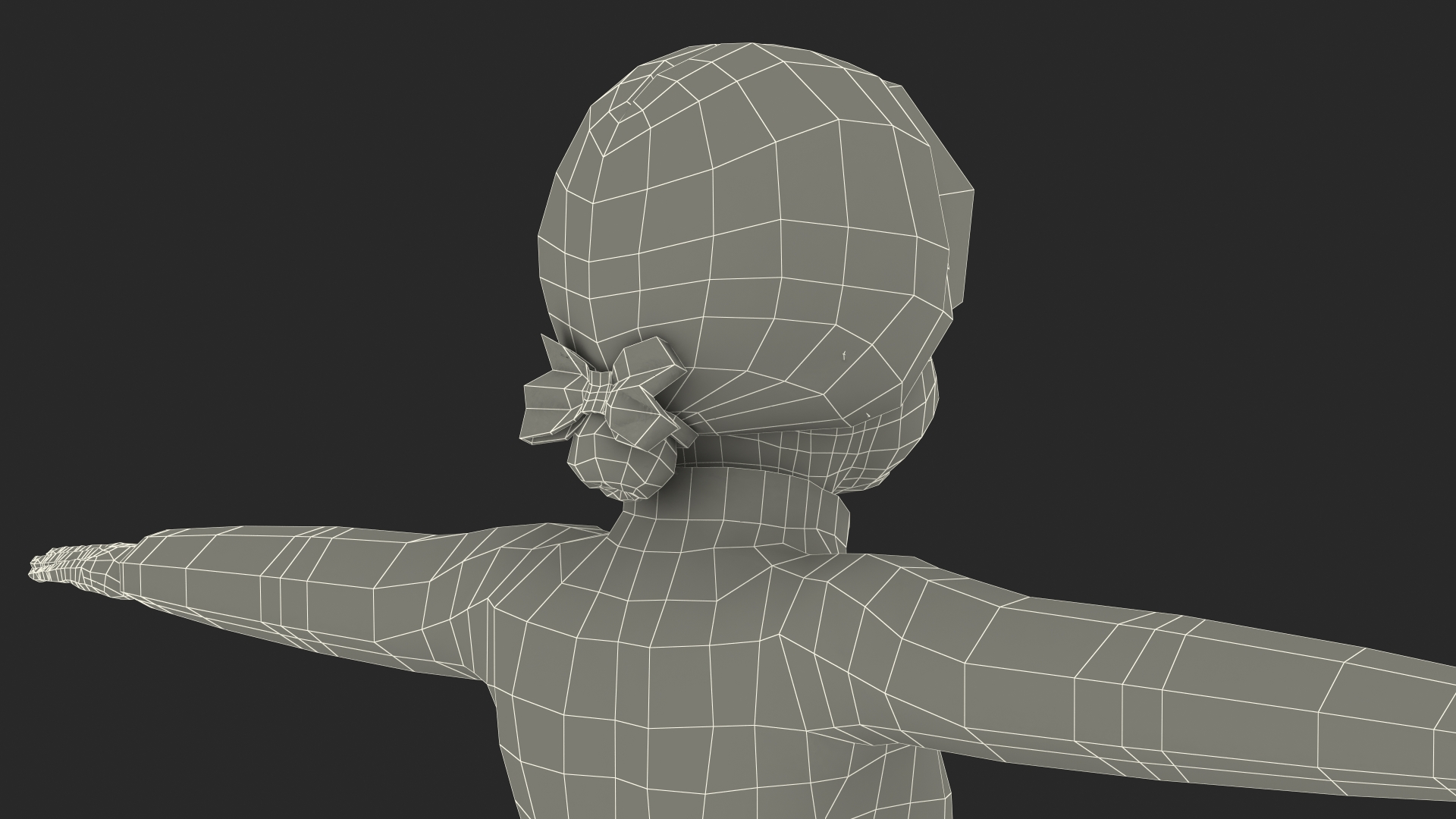3D Child Girl from Asia in National Costume Rigged for Modo