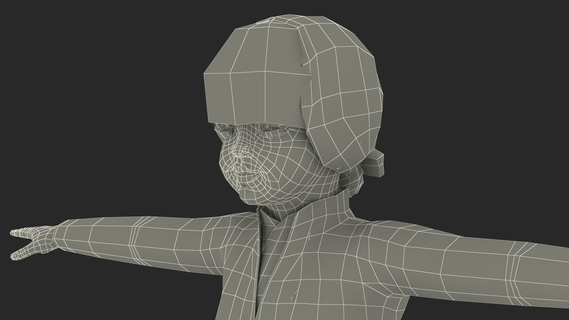 3D Child Girl from Asia in National Costume Rigged for Modo