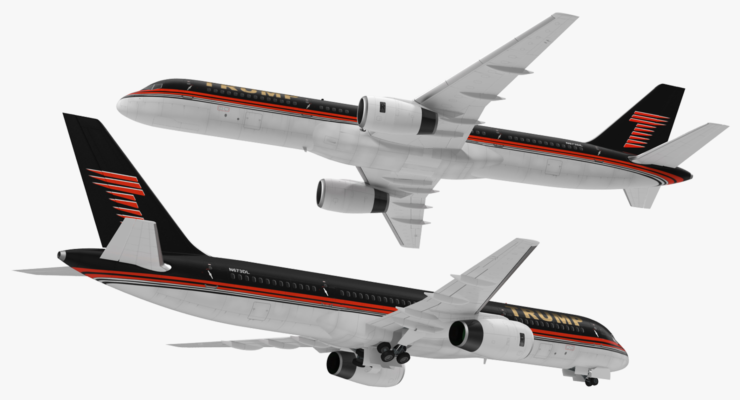 Donald Trumps Private Boeing 757 Rigged 3D model