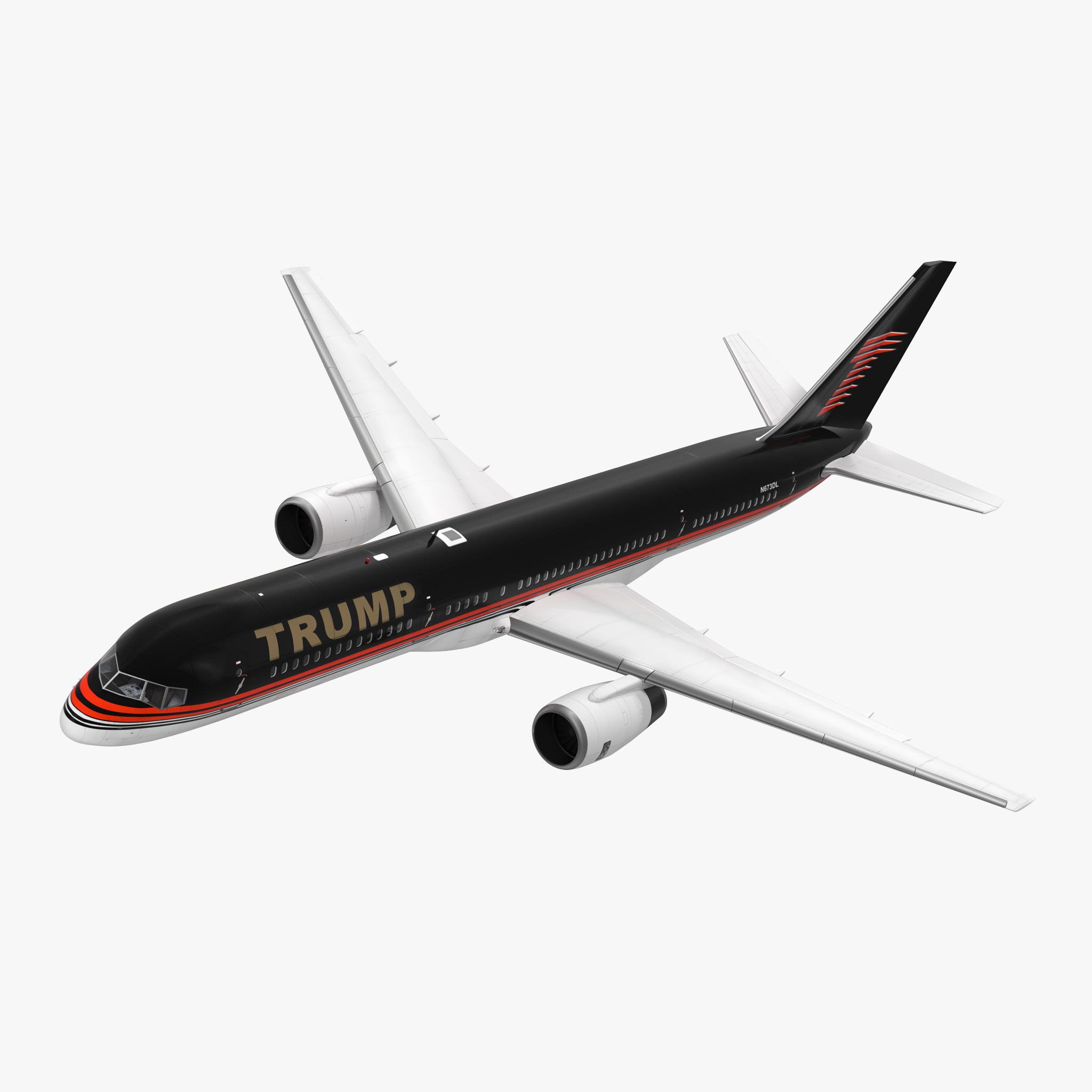 Donald Trumps Private Boeing 757 Rigged 3D model