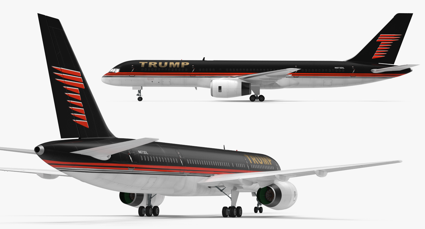 Donald Trumps Private Boeing 757 Rigged 3D model
