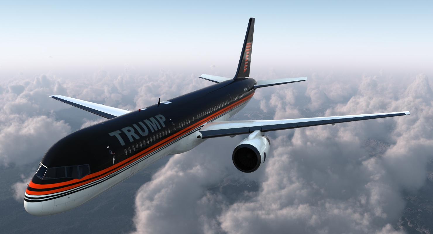 Donald Trumps Private Boeing 757 Rigged 3D model