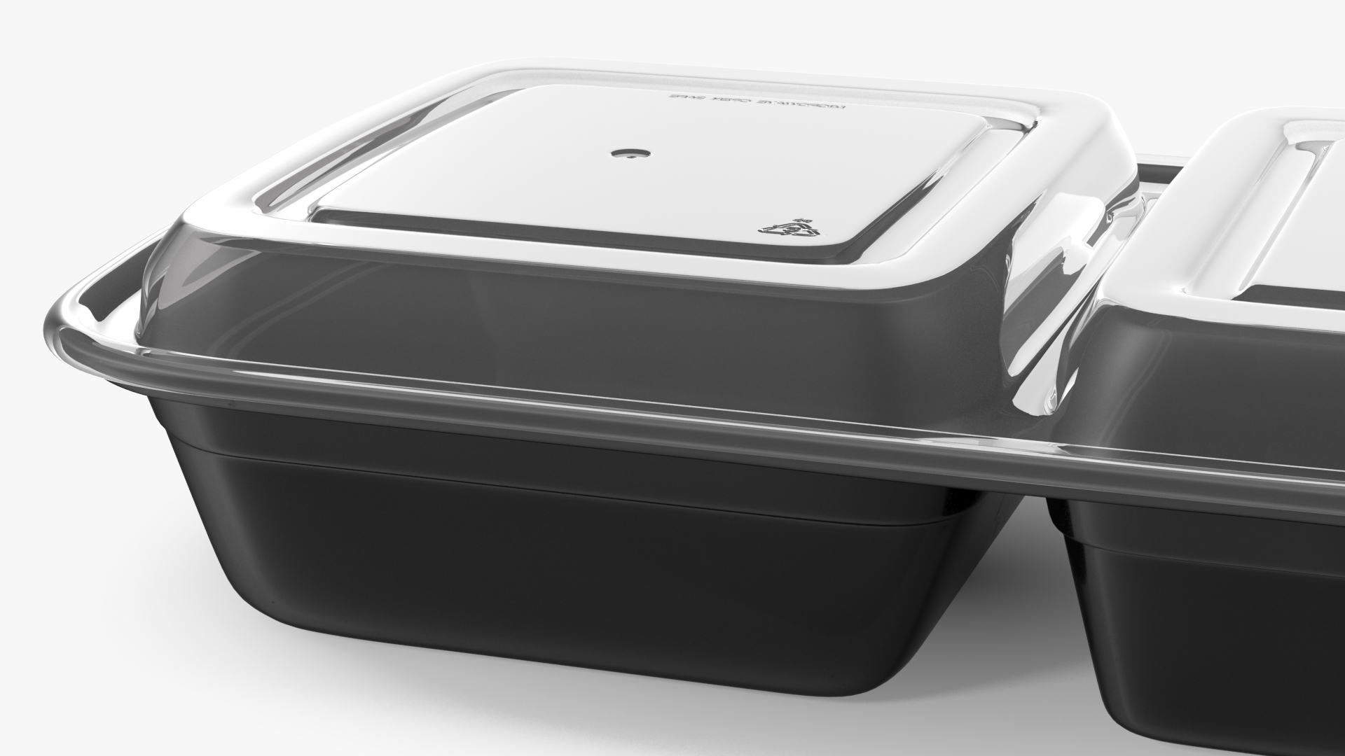 3D Plastic 2 Compartment Food Container with Clear Lid