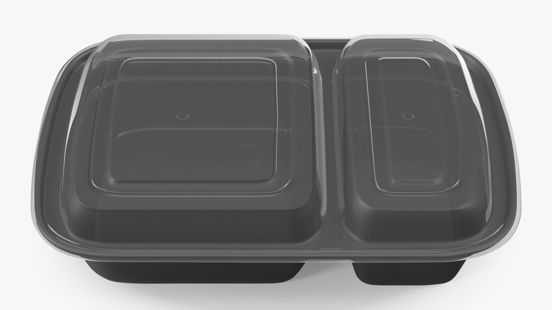 3D Plastic 2 Compartment Food Container with Clear Lid