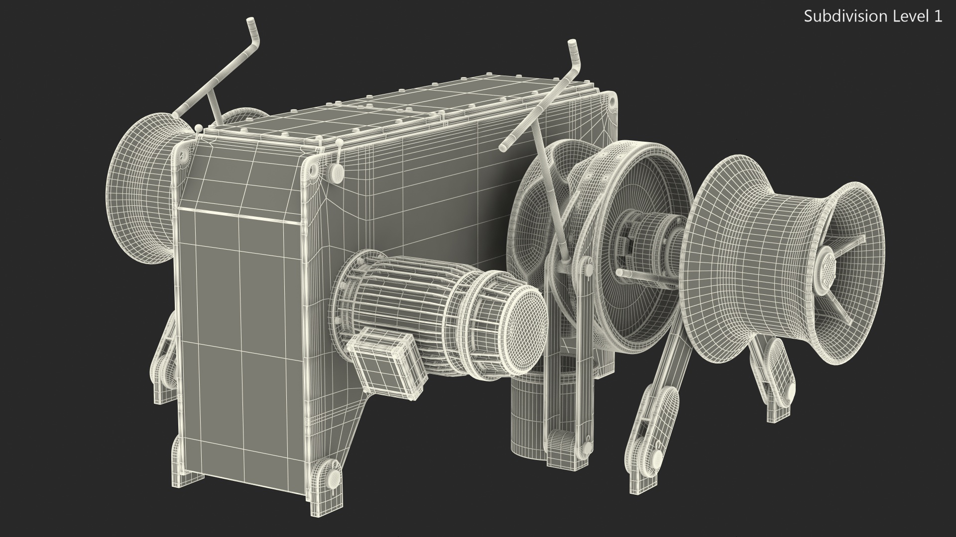Marine Hydraulic Anchor Windlass Mechanism 3D