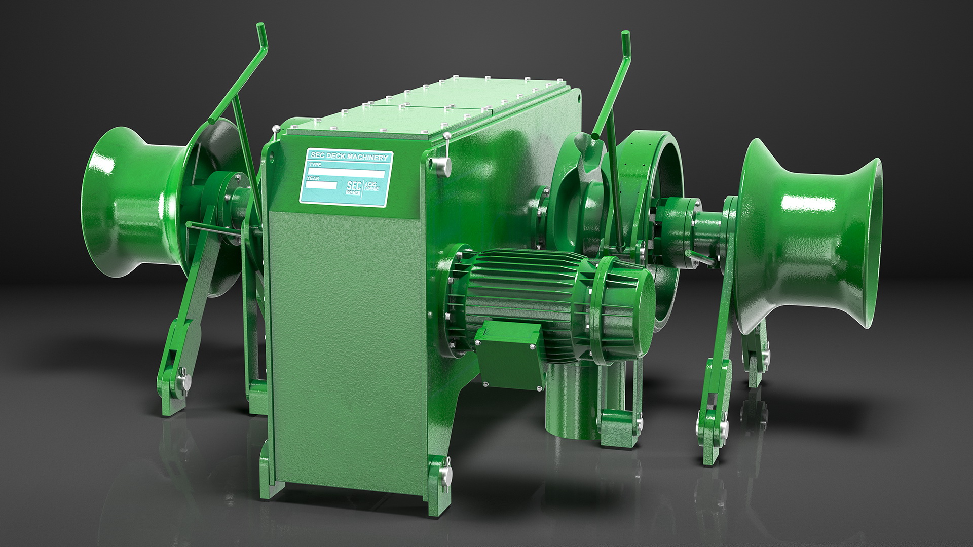 Marine Hydraulic Anchor Windlass Mechanism 3D