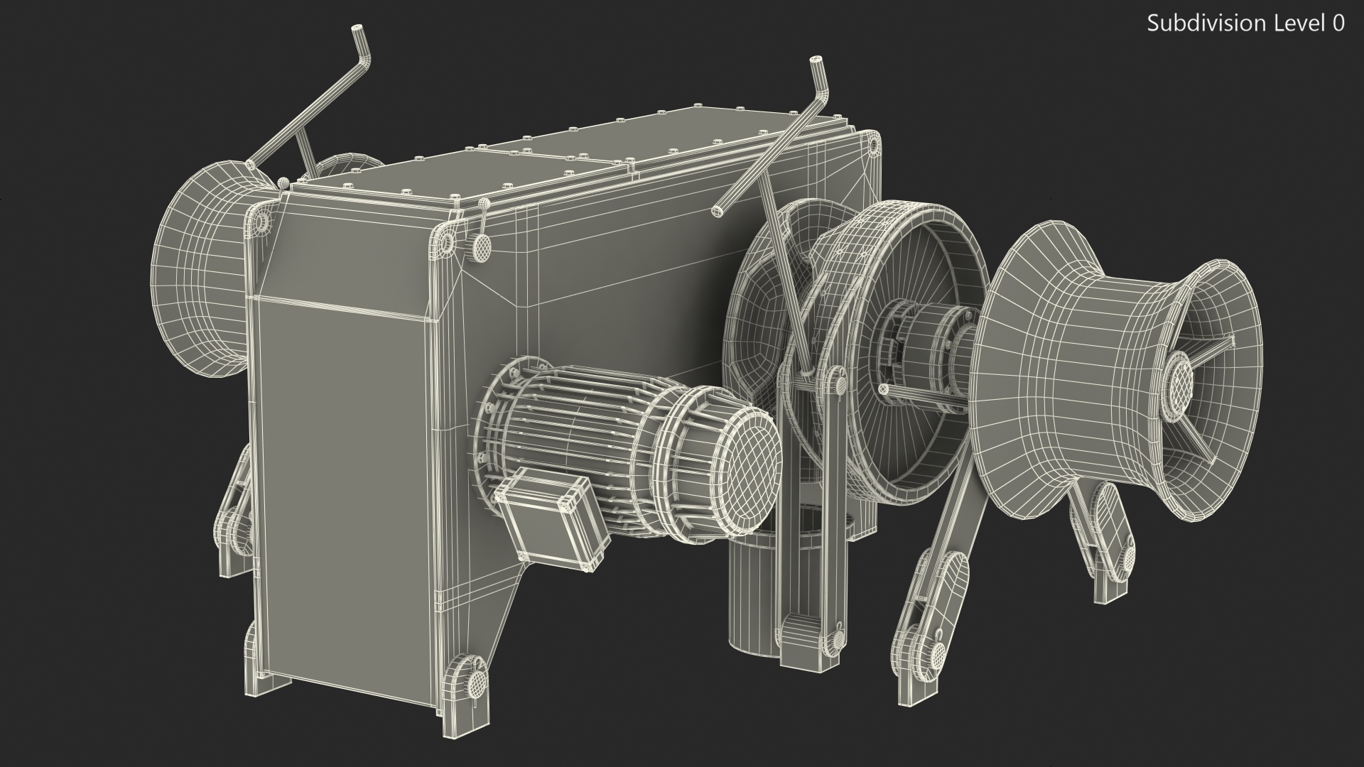 Marine Hydraulic Anchor Windlass Mechanism 3D