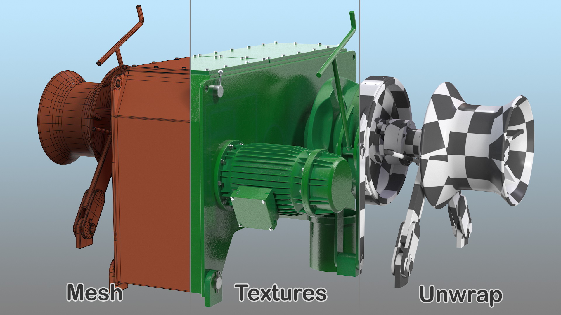 Marine Hydraulic Anchor Windlass Mechanism 3D