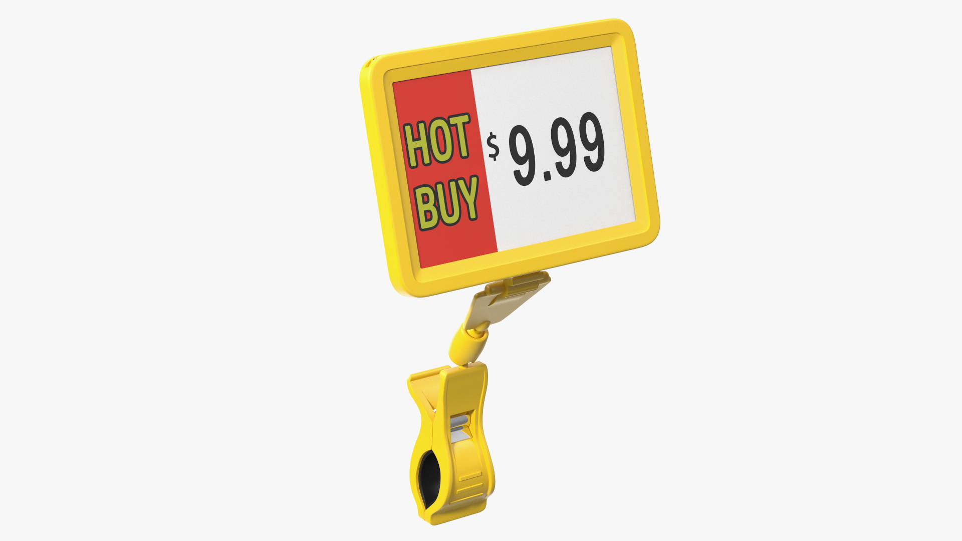 3D Plastic Tag with Clip Yellow model