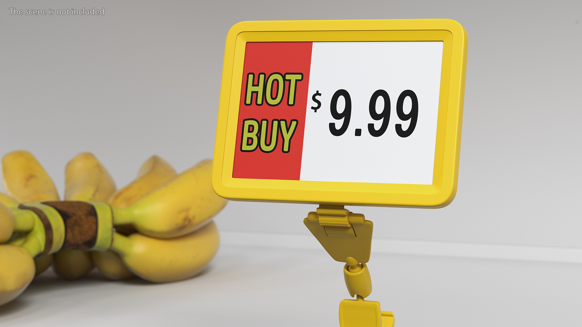 3D Plastic Tag with Clip Yellow model