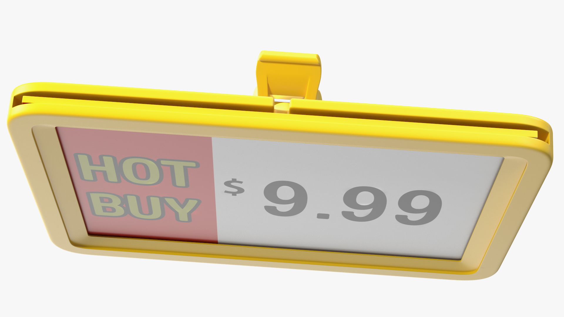 3D Plastic Tag with Clip Yellow model