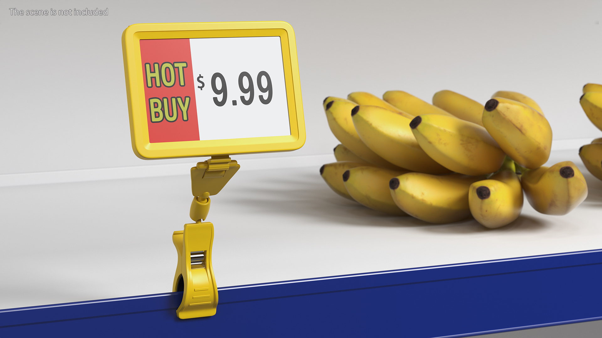3D Plastic Tag with Clip Yellow model