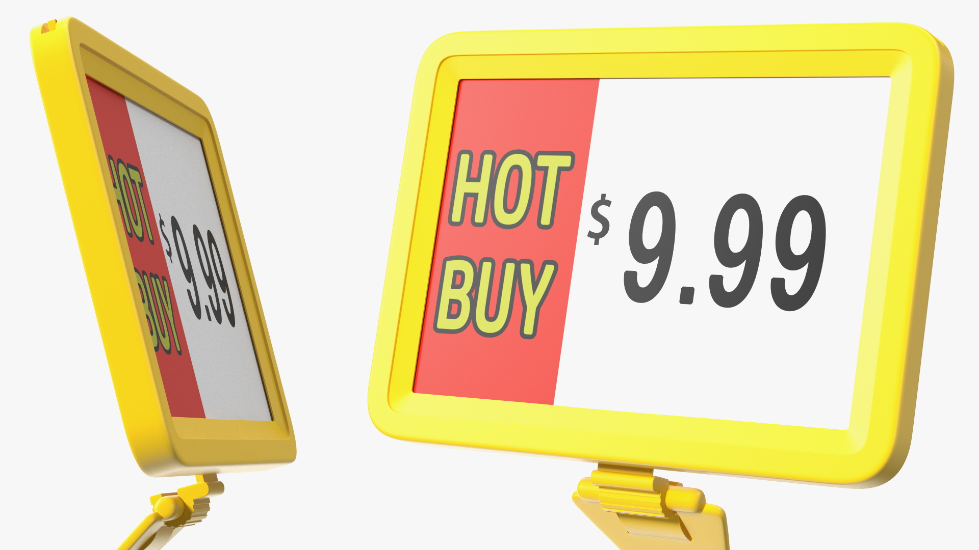 3D Plastic Tag with Clip Yellow model