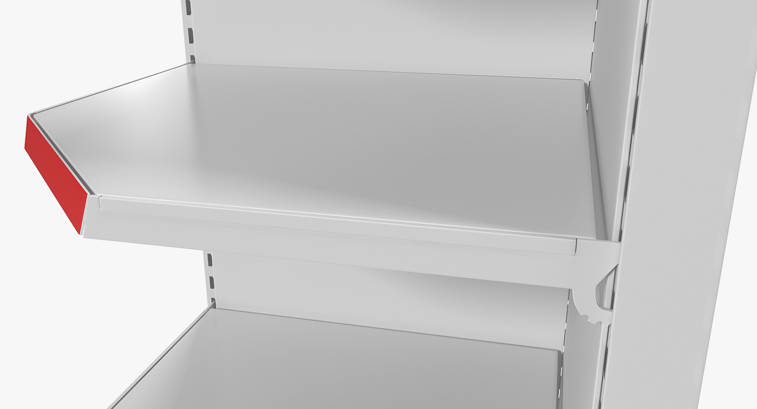 Supermarket Corner Shelving 3D