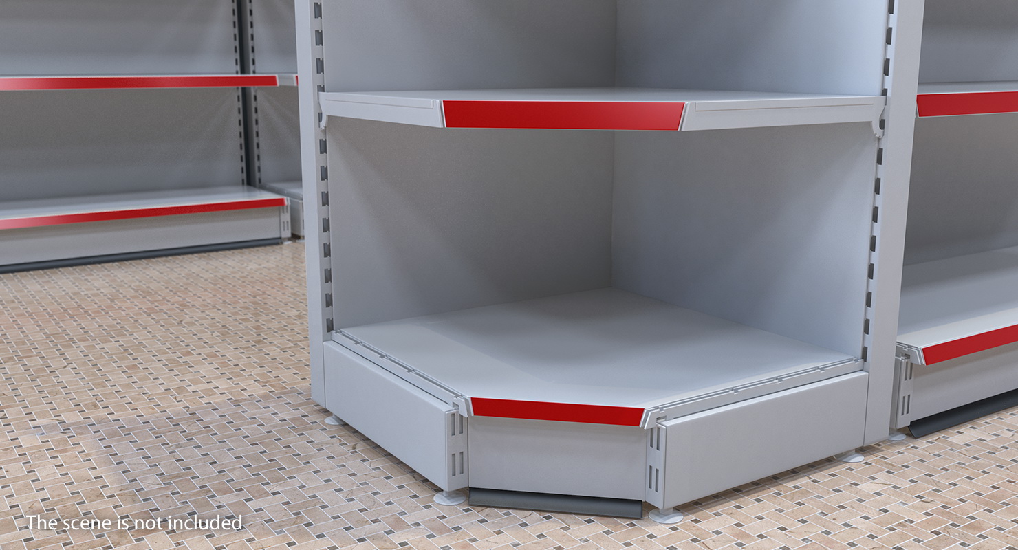 Supermarket Corner Shelving 3D