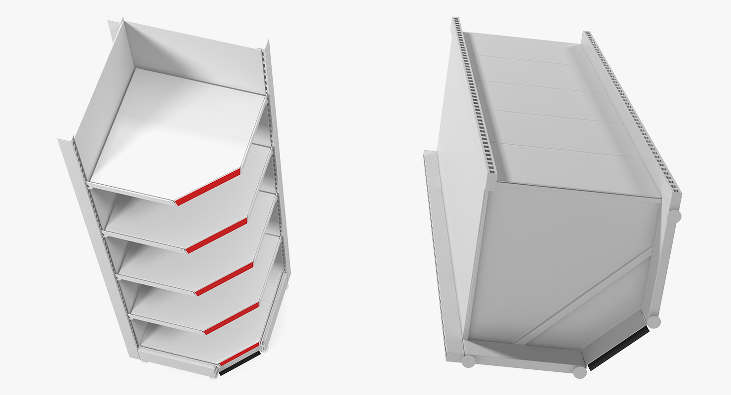Supermarket Corner Shelving 3D