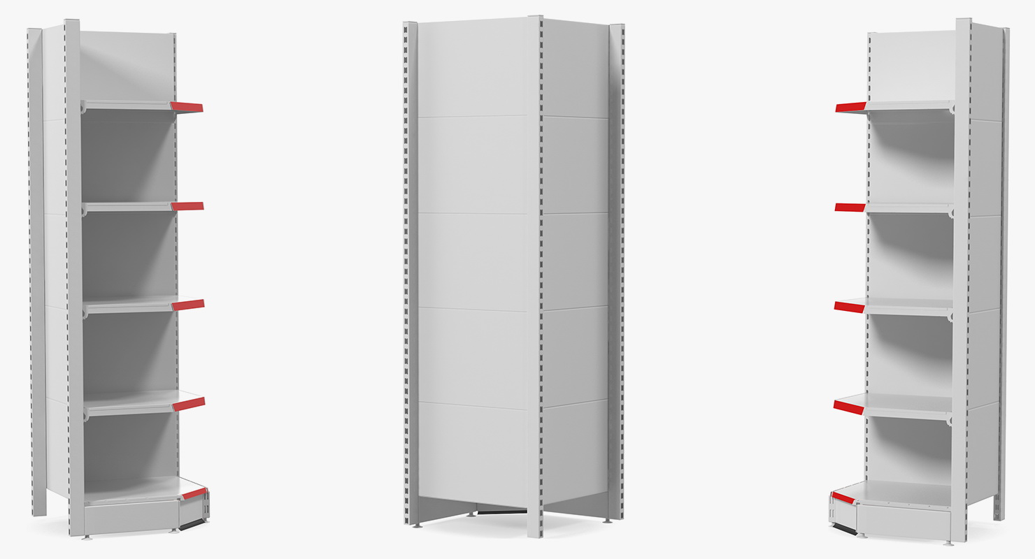 Supermarket Corner Shelving 3D