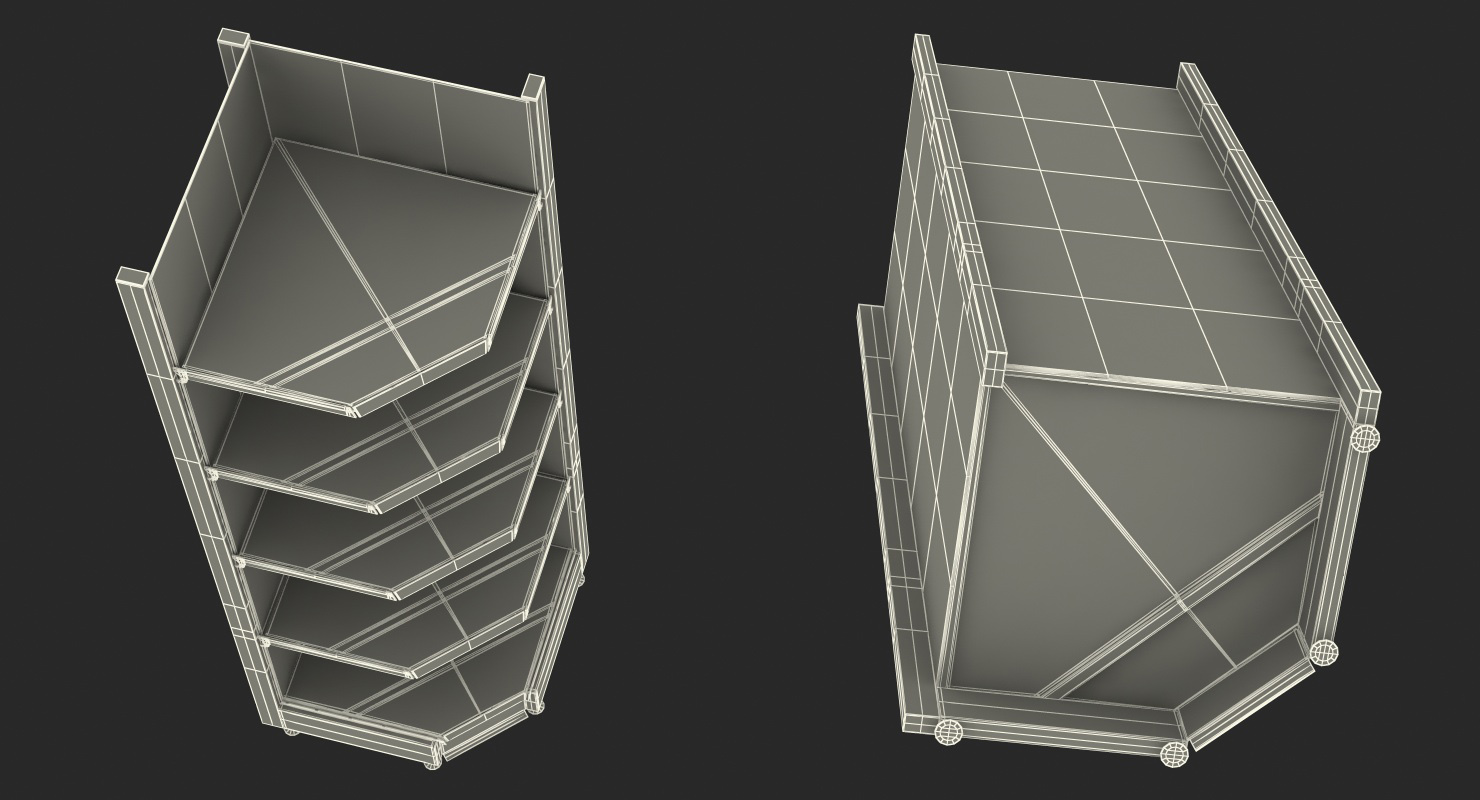 Supermarket Corner Shelving 3D