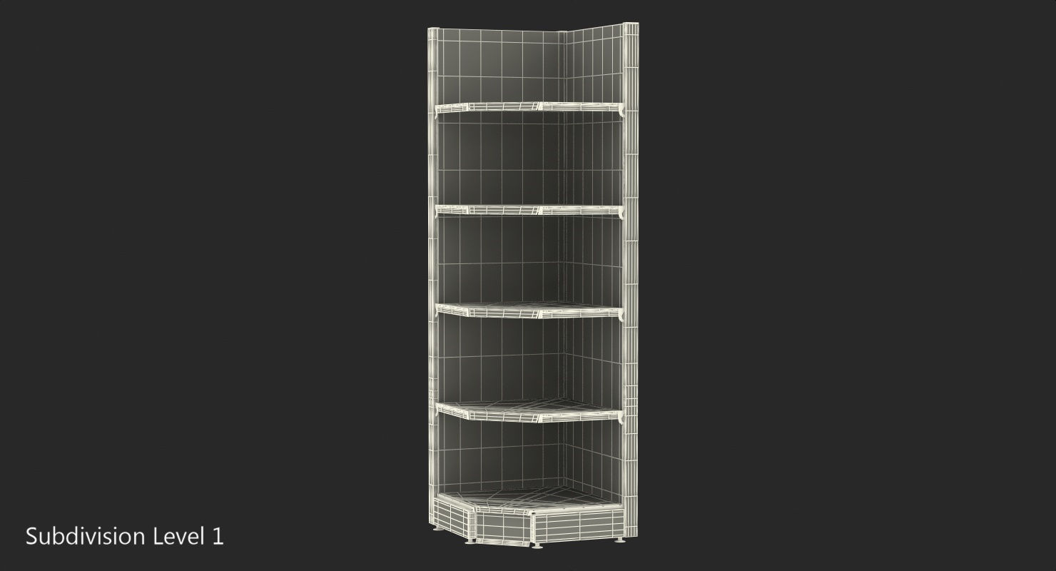 Supermarket Corner Shelving 3D