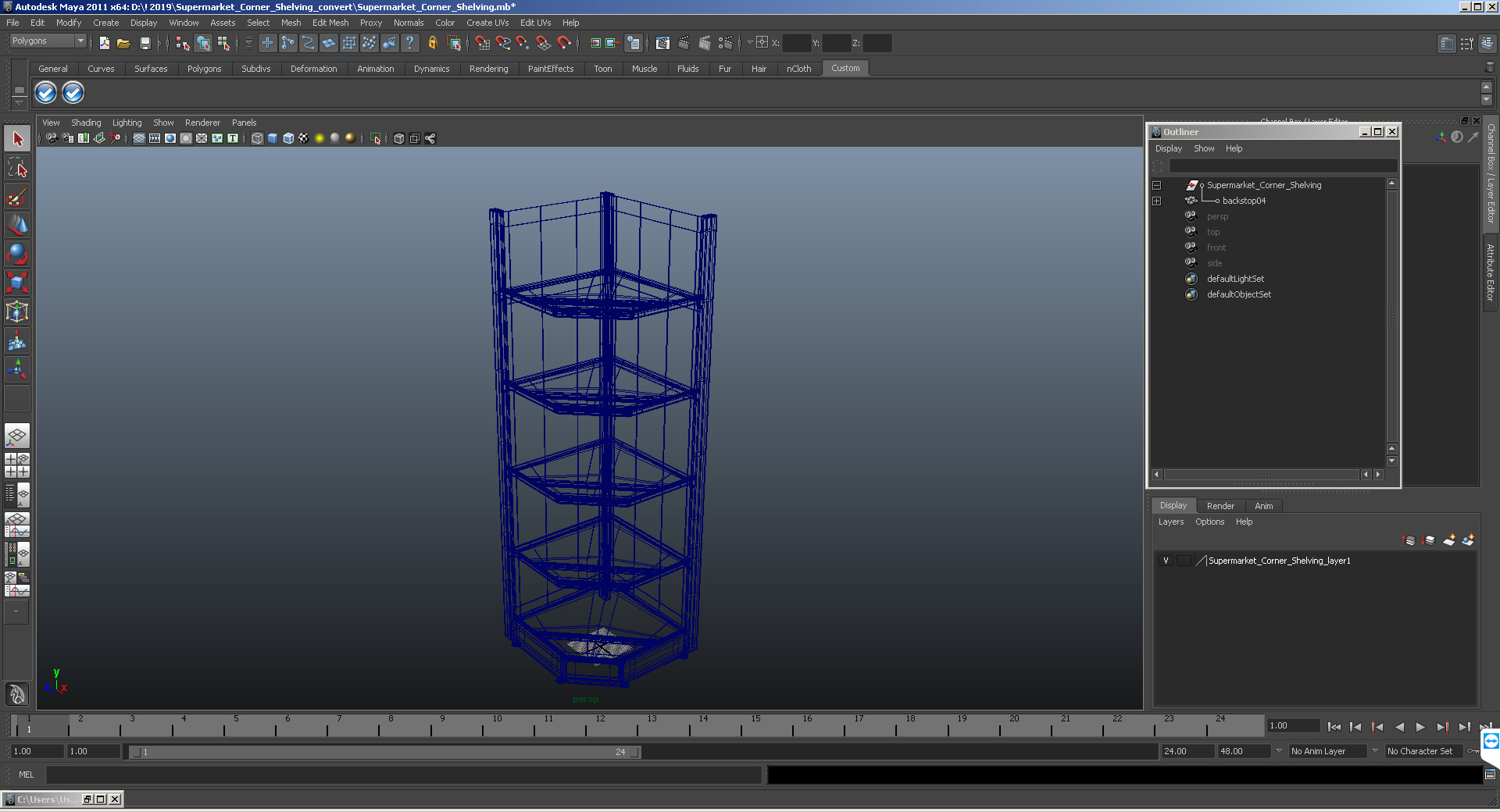 Supermarket Corner Shelving 3D