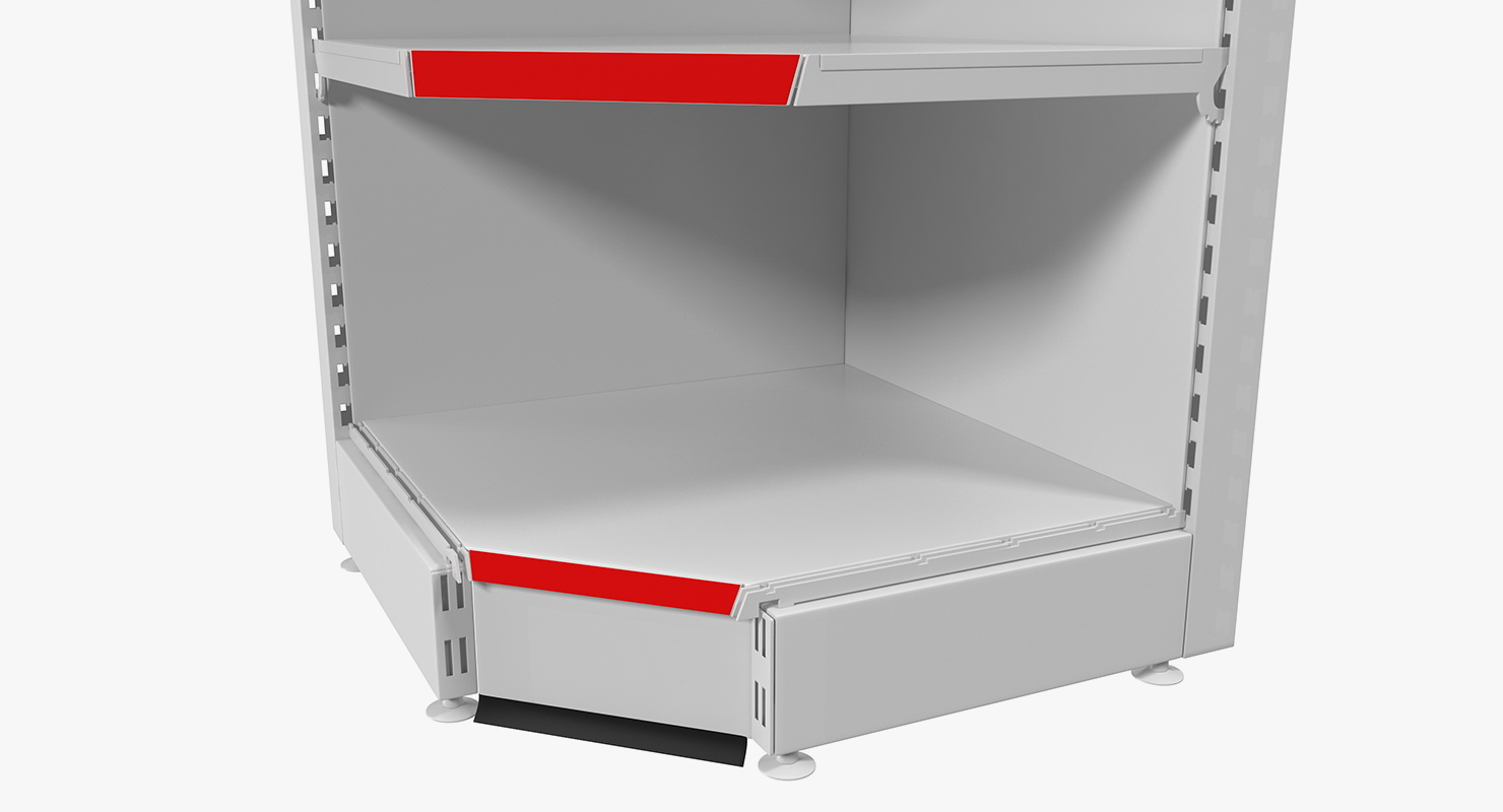 Supermarket Corner Shelving 3D