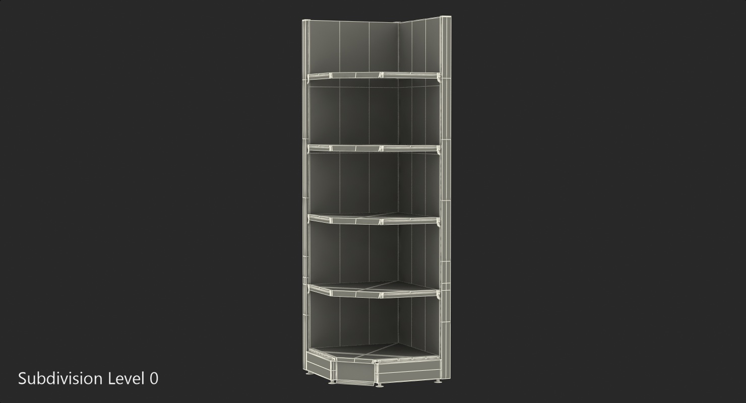 Supermarket Corner Shelving 3D