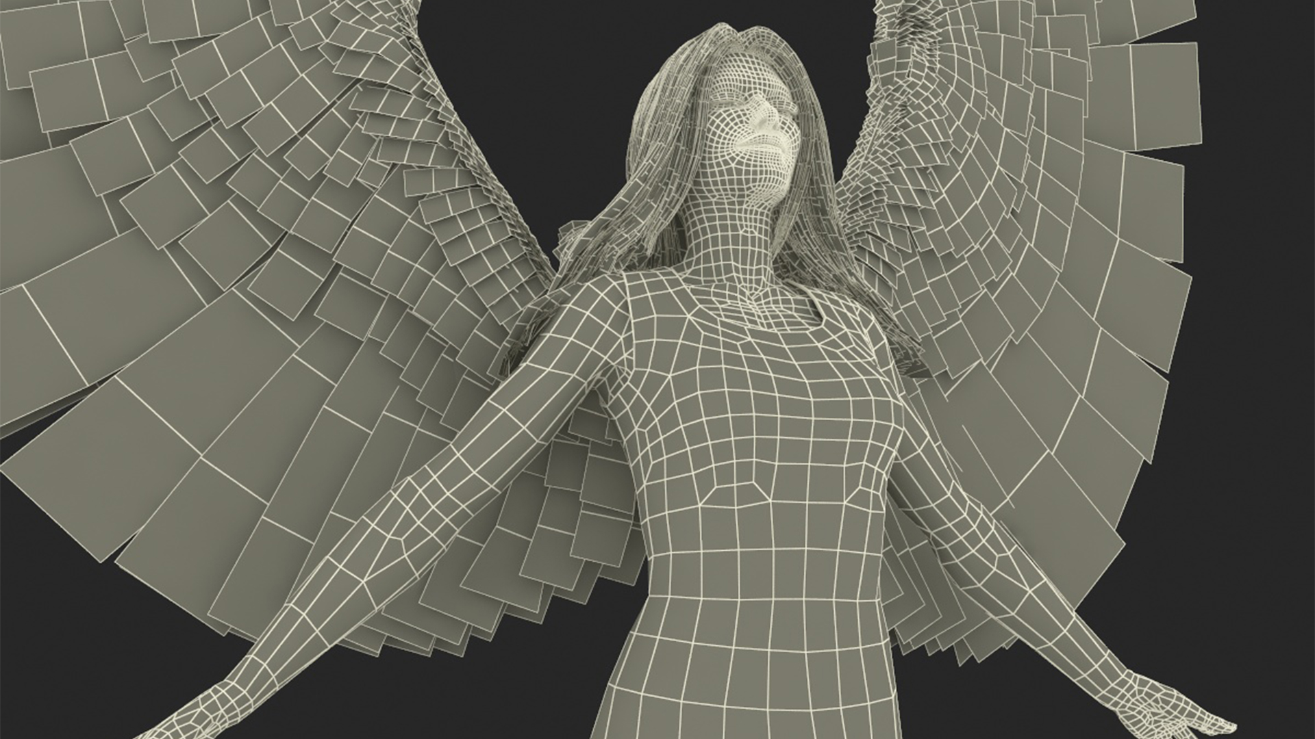 3D Beautiful Blonde Woman Angel model