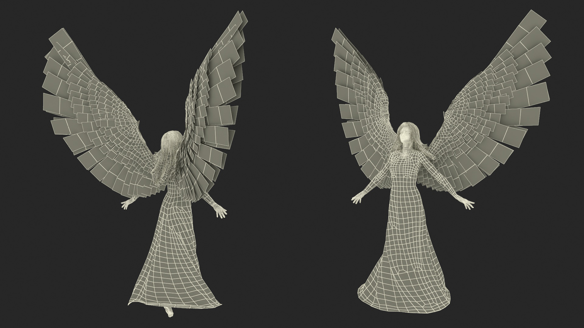 3D Beautiful Blonde Woman Angel model