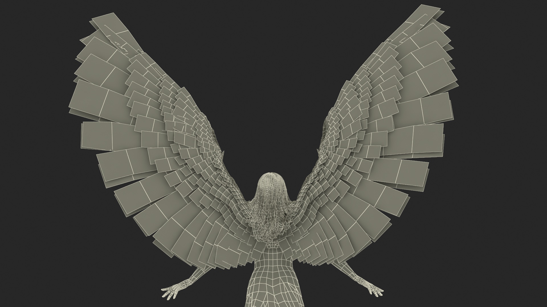 3D Beautiful Blonde Woman Angel model