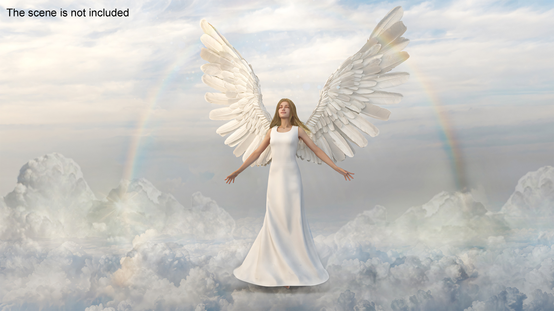 3D Beautiful Blonde Woman Angel model