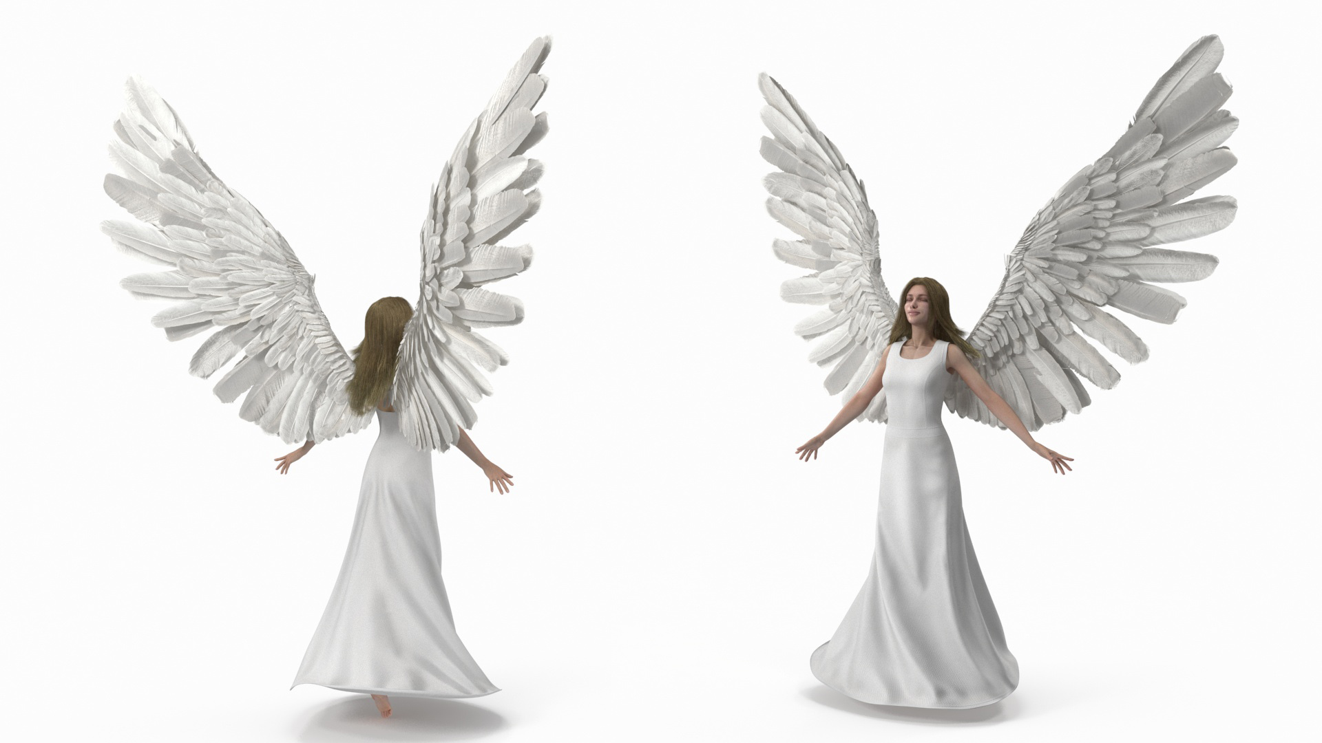 3D Beautiful Blonde Woman Angel model