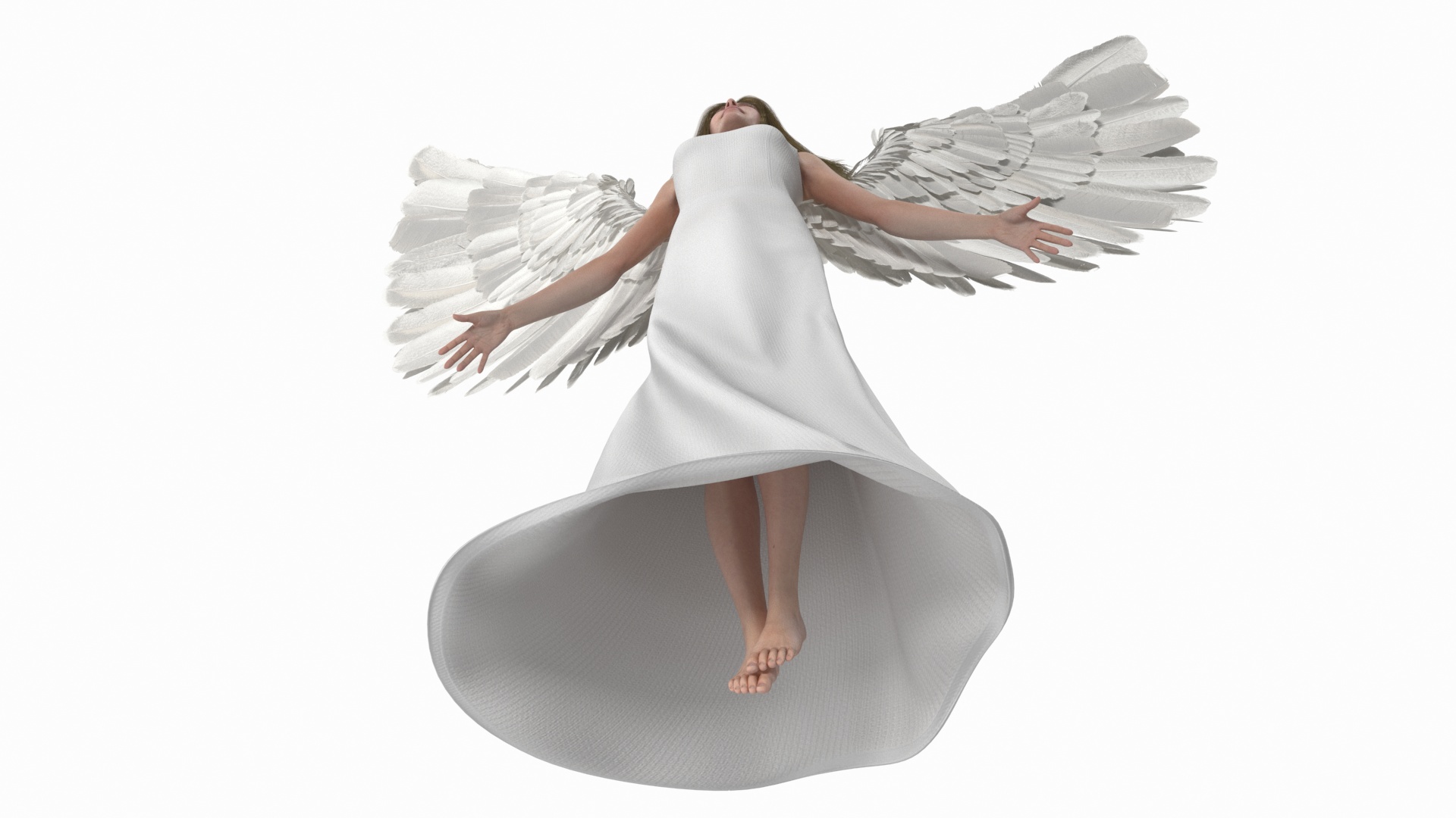 3D Beautiful Blonde Woman Angel model