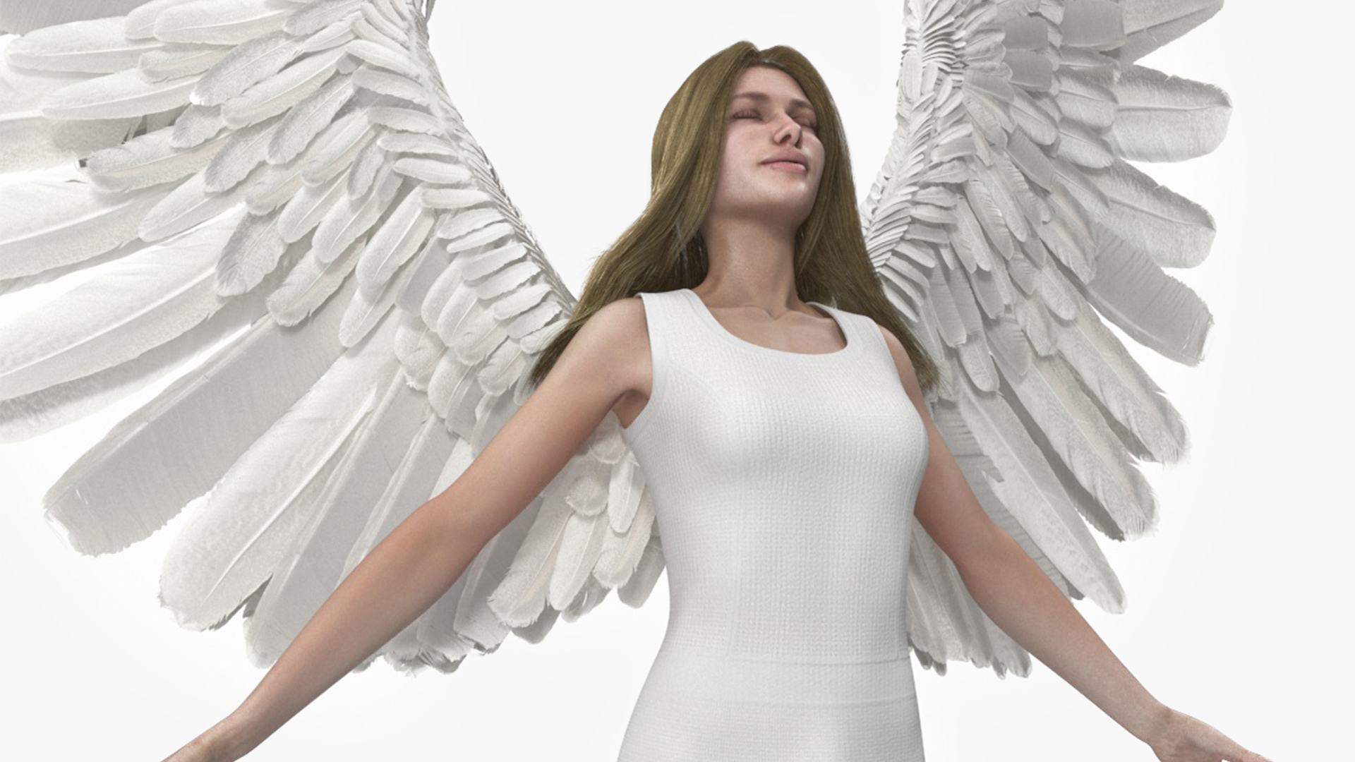 3D Beautiful Blonde Woman Angel model