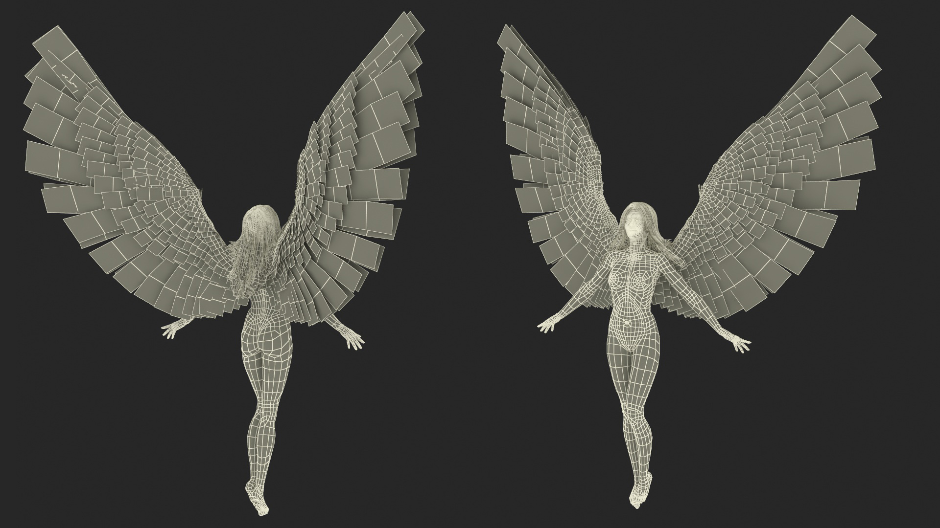 3D Beautiful Blonde Woman Angel model