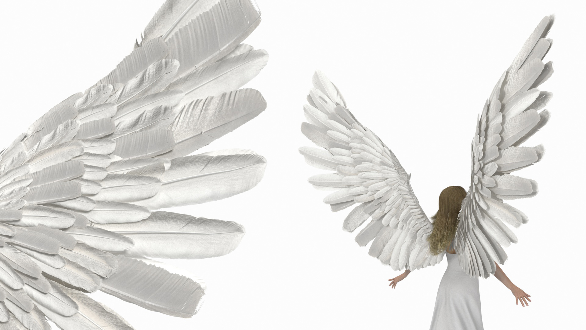 3D Beautiful Blonde Woman Angel model