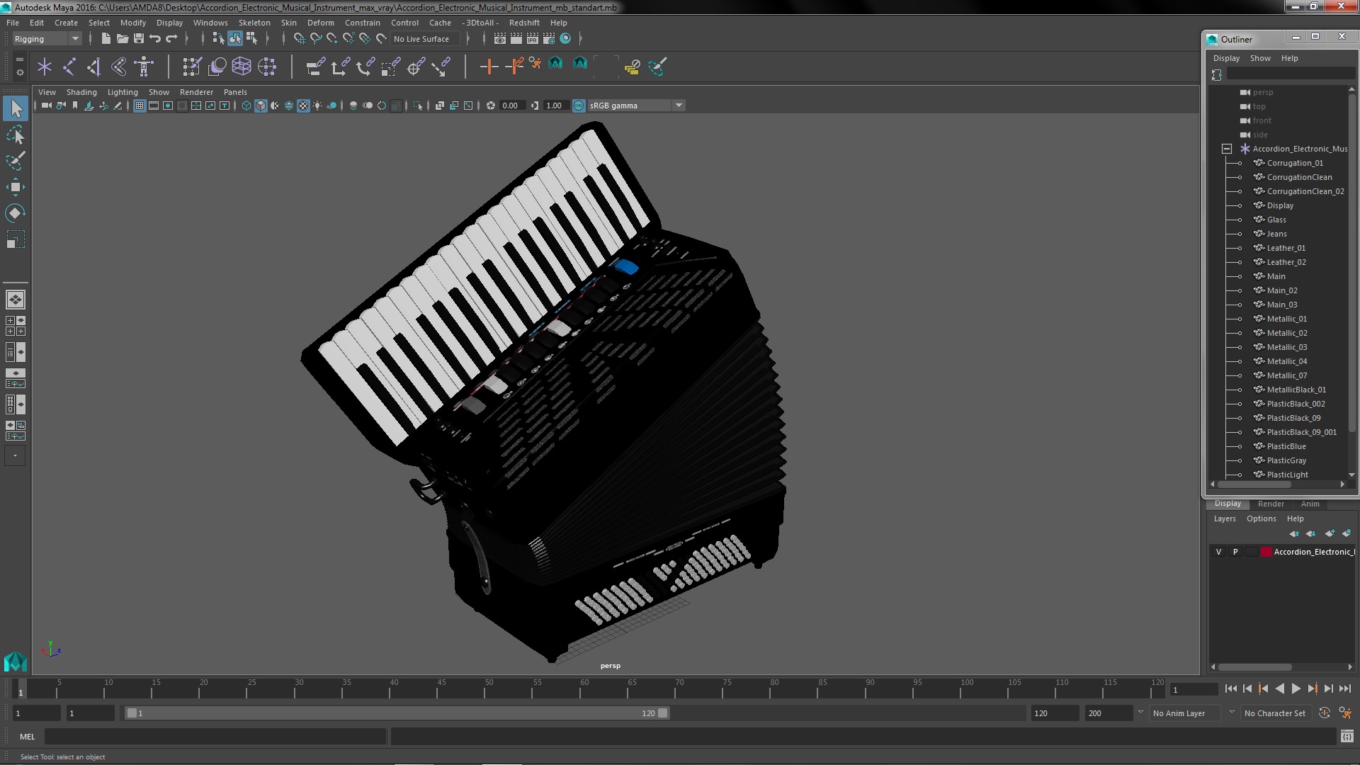 Accordion Electronic Musical Instrument 3D model