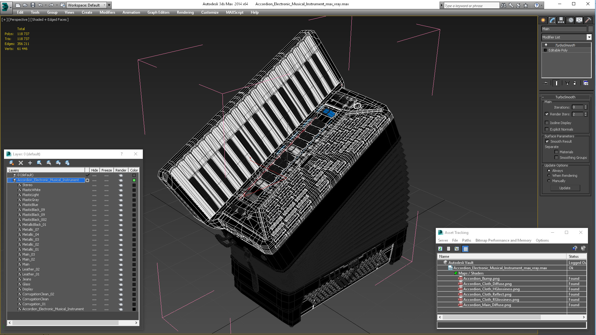 Accordion Electronic Musical Instrument 3D model