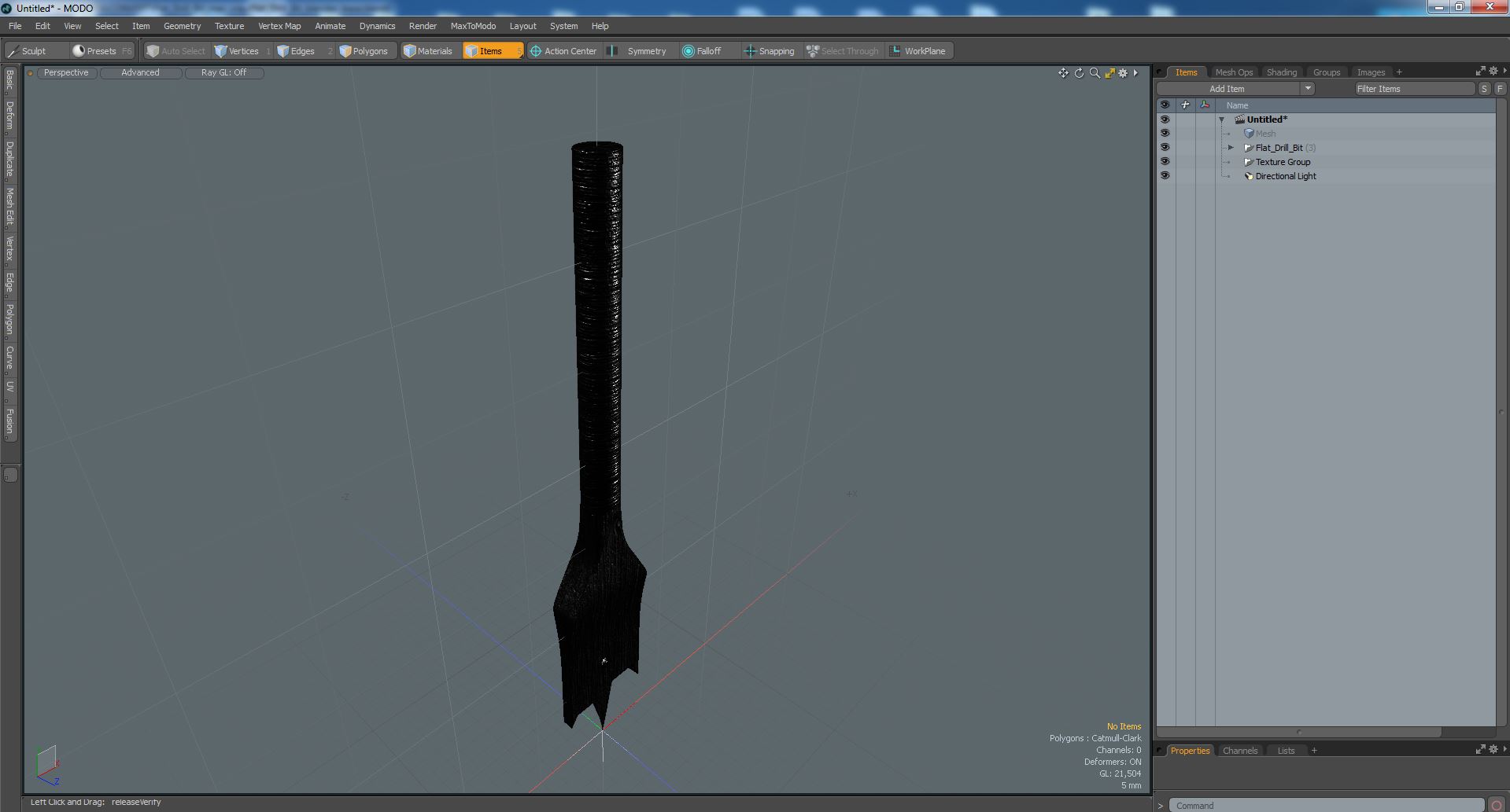 Flat Drill Bit 3D model