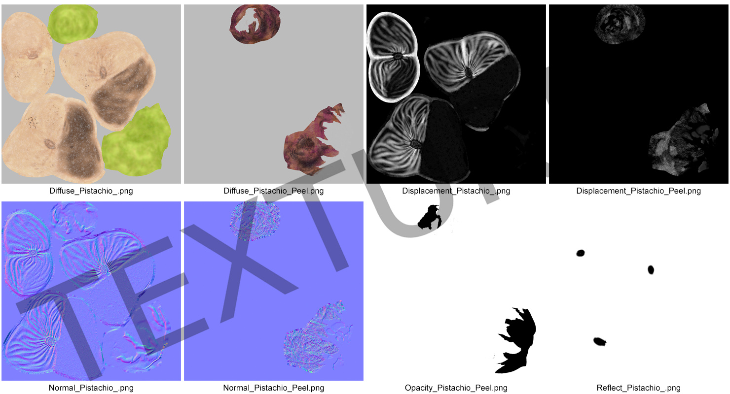 Roasted Opened Pistachio 3D model