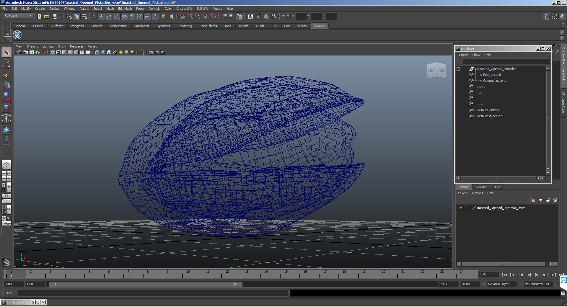 Roasted Opened Pistachio 3D model