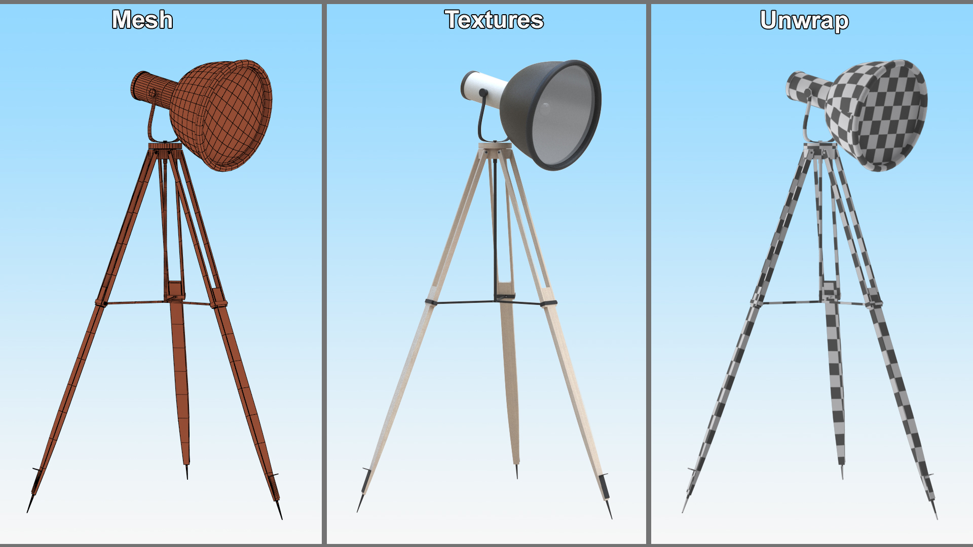 3D model Tripod Floorstanding Lamp