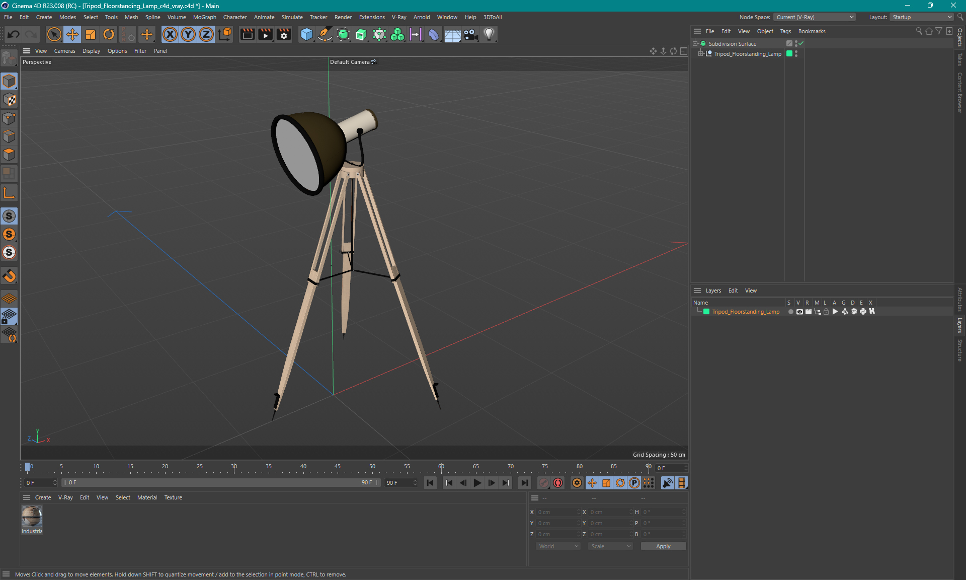 3D model Tripod Floorstanding Lamp