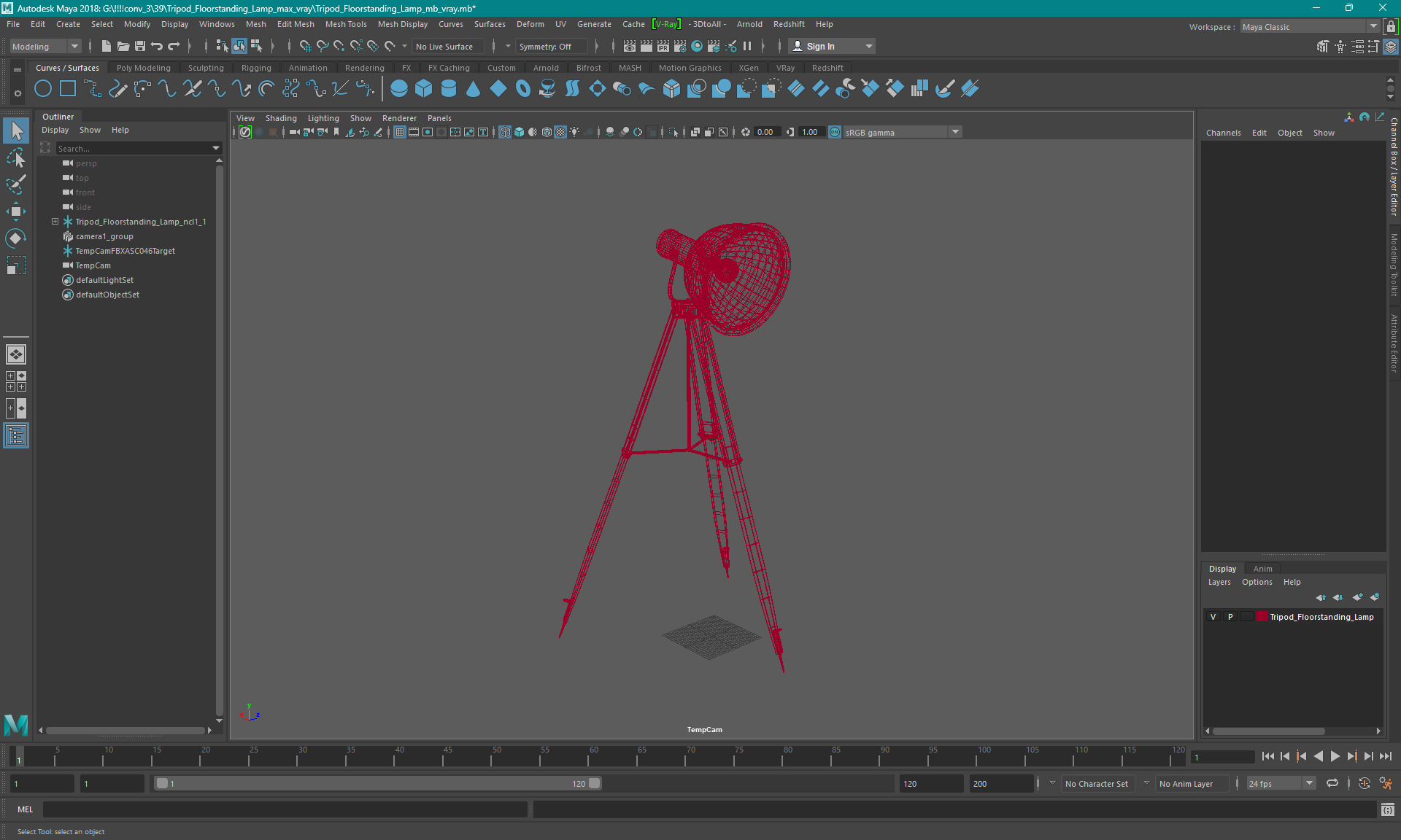 3D model Tripod Floorstanding Lamp
