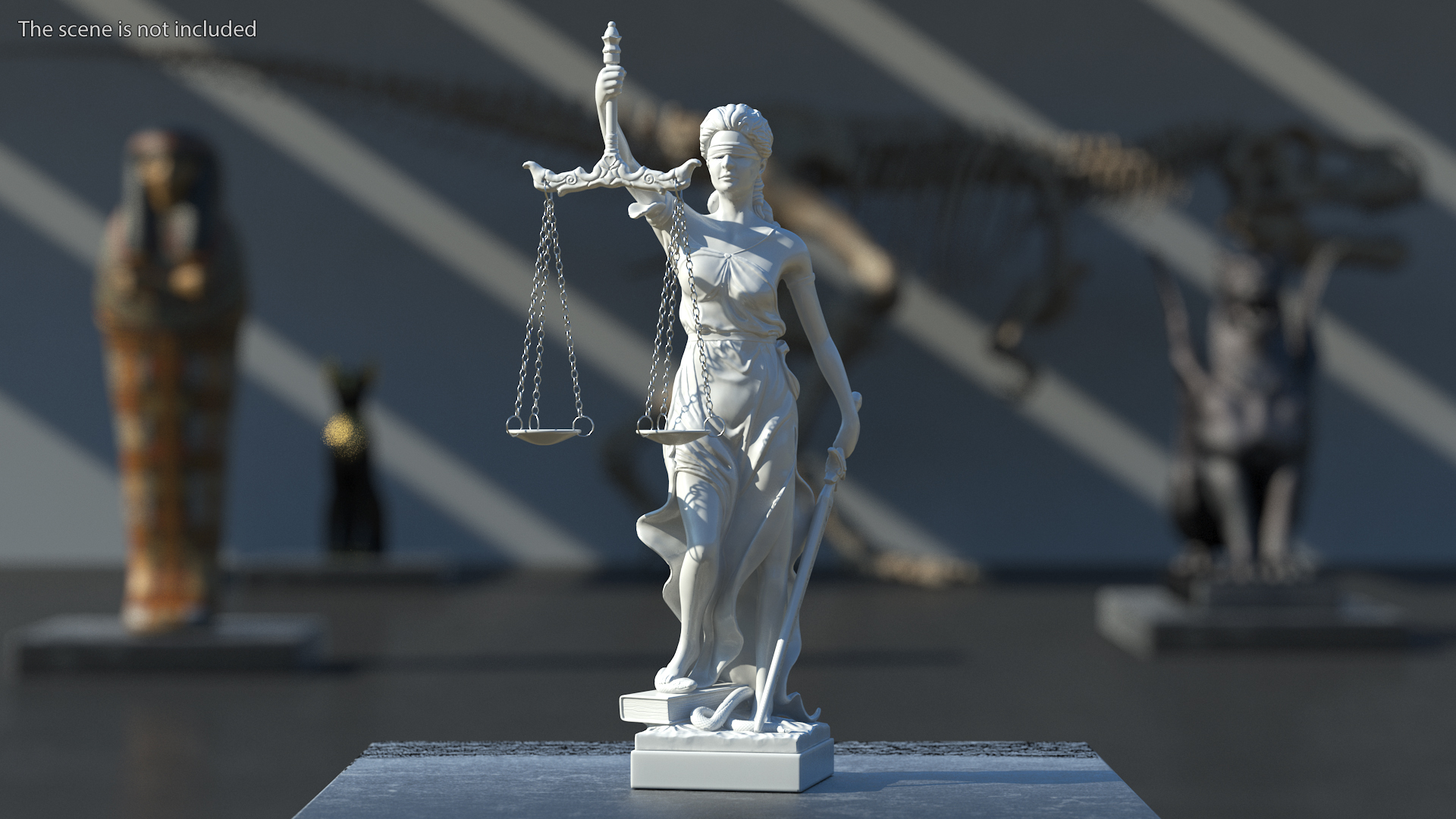3D model Statue Justice Themis Made of Stone