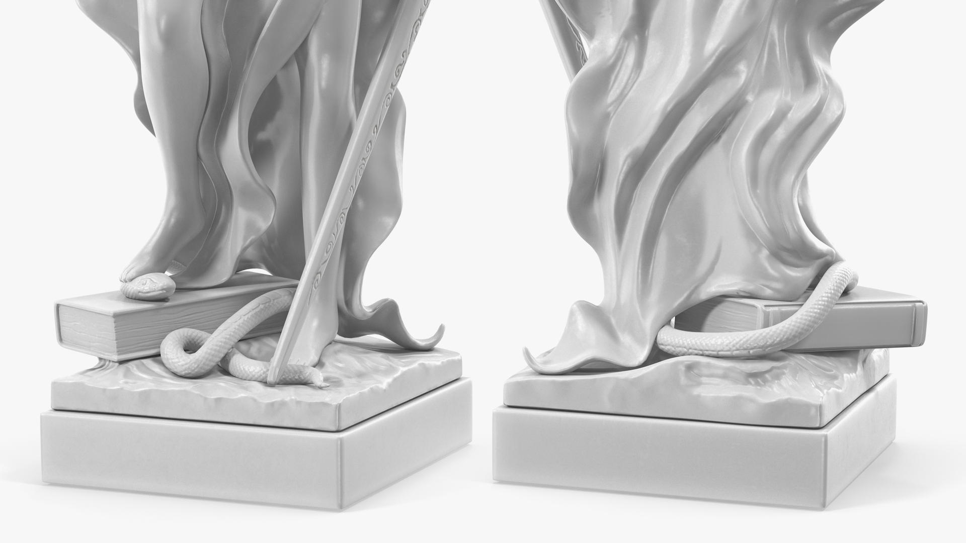 3D model Statue Justice Themis Made of Stone